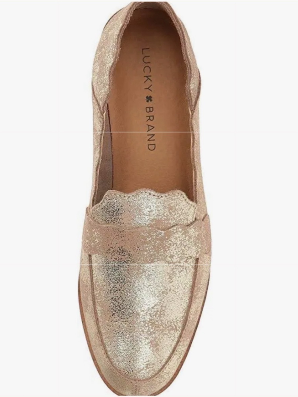-🌸2/$25 Lucky Brand Gold Callister Scalloped Loafer shoe